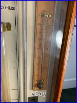 Victorian 1875 Oak Framed Glass Front'Admiral Fitzroy' Barometer, Thermometer