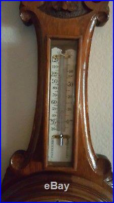 Victorian Aneroid Barometer and Thermomter