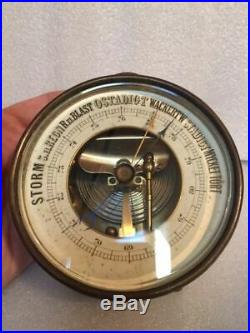 Victorian Brass Aneroid Barometer by Dubois & Casse, France D(anchor)C # L