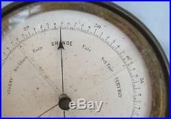 Victorian Brass Cased Aneroid Barometer by Dubois & Casse, France D(anchor)C