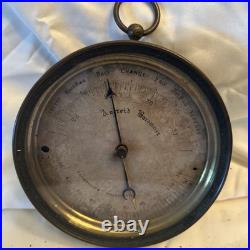 Victorian Brass Cased Aneroid Barometer by Lucien Vidi Victorian Brass Cased Aneroid Barometer by Lucien Vidi