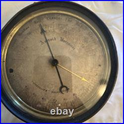 Victorian Brass Cased Aneroid Barometer by Lucien Vidi Victorian Brass Cased Aneroid Barometer by Lucien Vidi