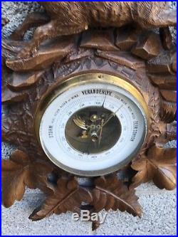 Victorian Carved German Black Forest Barometer