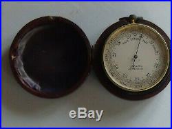 Victorian Cased Lizars aberdeen Pocket Barometer WITH CASE
