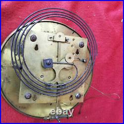 Victorian German Signed'Remember' Brass 8 Day Two Weight Movement, Complete