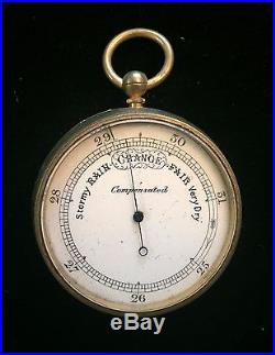 Victorian Hand-held Pocket Watch Style Barometer