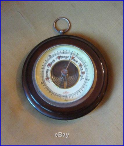 Vintage 1940s Or 50s Atco German Mahogany Barometer