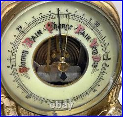 Vintage 1950's Horse Mantel Barometer WORKING Western Germany 17x12x5