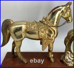 Vintage 1950's Horse Mantel Barometer WORKING Western Germany 17x12x5