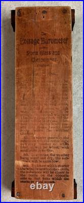 Vintage 19th Century Weather Cottage Barometer Advertising Thermometer RARE