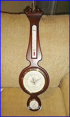 Vintage AIRGUIDE WALNUT BANJO STYLE HANGING BAROMETER/ WEATHER STATION