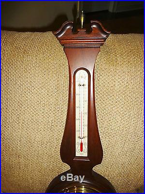 Vintage AIRGUIDE WALNUT BANJO STYLE HANGING BAROMETER/ WEATHER STATION