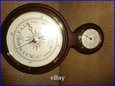 Vintage AIRGUIDE WALNUT BANJO STYLE HANGING BAROMETER/ WEATHER STATION