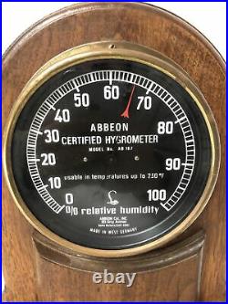 Vintage Abbeon Certified Hygrometer Gauge Relative Humidity Model AB 167