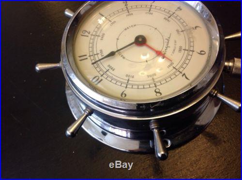 Vintage Airguide Barometer Compensated Ship Wheel Design