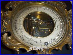 Vintage Antique Decorative Wall Barometer Heavy Brass Bronze Veranderlich