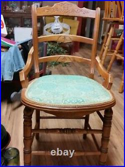Vintage Antique East Lake Carved Oak Chair Refurb