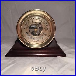 Vintage / Antique Holosteric Barometer on Mahogany Display Stand Heavy Brass