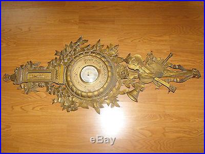 Vintage Antique Louis XVI Style Giltwood Barometer as-is for parts broken