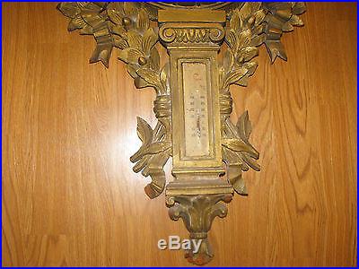 Vintage Antique Louis XVI Style Giltwood Barometer as-is for parts broken