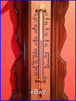 Vintage Antique P. F. Bollenboch Barrington, IL USA Wall Barometer Thermometer