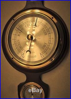 Vintage Antique Taylor Instruments Rochester Ny Barometer Temperature Mahogany