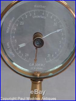 Vintage Art Deco Brass Barometer by C. P. Goerz