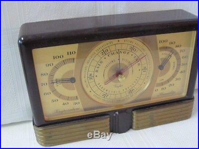 Vintage Art Deco Temperature Humidity Barometer Taylor Instrument