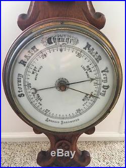 Vintage Banjo Aneroid Barometer Thermometer