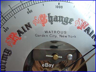 Vintage Barometer, Lufft, Made in Germany, for Watrous, NY, brass, very nice