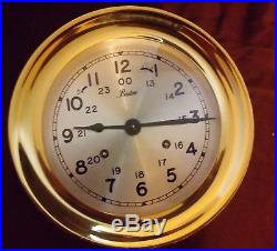 Vintage Boston Chelsea Clock USA Brass Ship's Bell Clock, 7.25