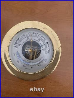 Vintage Brass Holosteric Barometer & THERMOMETER