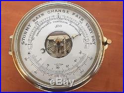 Vintage Brass Schatz Compensated Precision Ships Barometer Thermometer W Germany