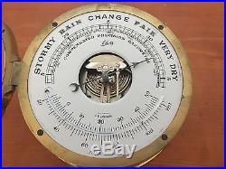 Vintage Brass Schatz Compensated Precision Ships Barometer Thermometer W Germany