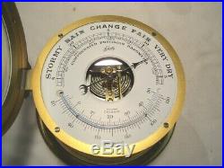 Vintage Brass Schatz Maritime Steamship Nautical Ship Precision Barometer