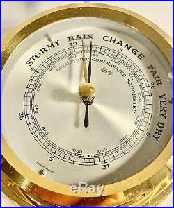 Vintage Brass Schatz Maritime Steamship Nautical Ship Precision Barometer Wheel