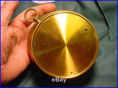 Vintage Brass Short Mason London Barometer w/ Curved Thermometer No Reserve