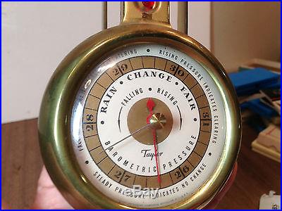 Vintage Brass Taylor Barometer-thermometer