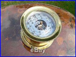 Vintage CHELSEA SHIPSTRIKE BAROMETER 5 1/2 Diameter Brass Case. Estate Find