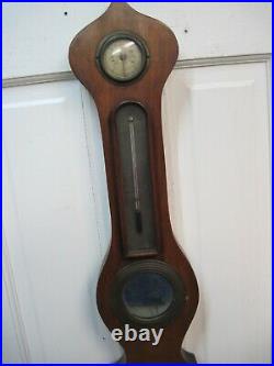 Vintage Circa 1880- J. J. Lockwood- Banjo Style Mahogany Barometer- 40 Inches