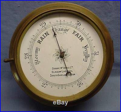 Vintage Dobbie McInnes Brass Ship Barometer