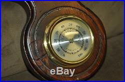 Vintage England Weather Station Wood Brass Glass Made by Shortland British