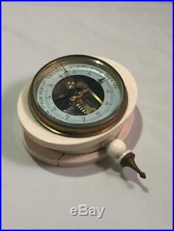 Vintage FRENCH Barometer in white decorative housing with finial Unknown maker