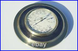 Vintage French Barometer Metal Brass Glass Front in Working Condition 6.7inch