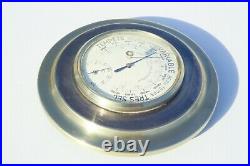 Vintage French Barometer Metal Brass Glass Front in Working Condition 6.7inch