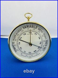 Vintage French Brass Cased Barometer, by Phbn (Pertuis Hulot Bourgeois Naudet)