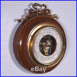 Vintage French Louis XVI Bronze and Mahogany Barometer Vintage French Louis XVI Bronze and Mahogany Barometer