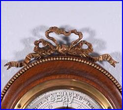 Vintage French Louis XVI Bronze and Mahogany Barometer Vintage French Louis XVI Bronze and Mahogany Barometer