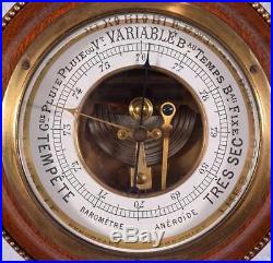 Vintage French Louis XVI Bronze and Mahogany Barometer