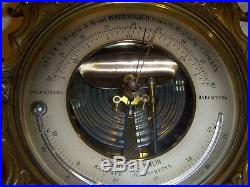 Vintage German Antique Decorative Wall Barometer Heavy Brass Bronze